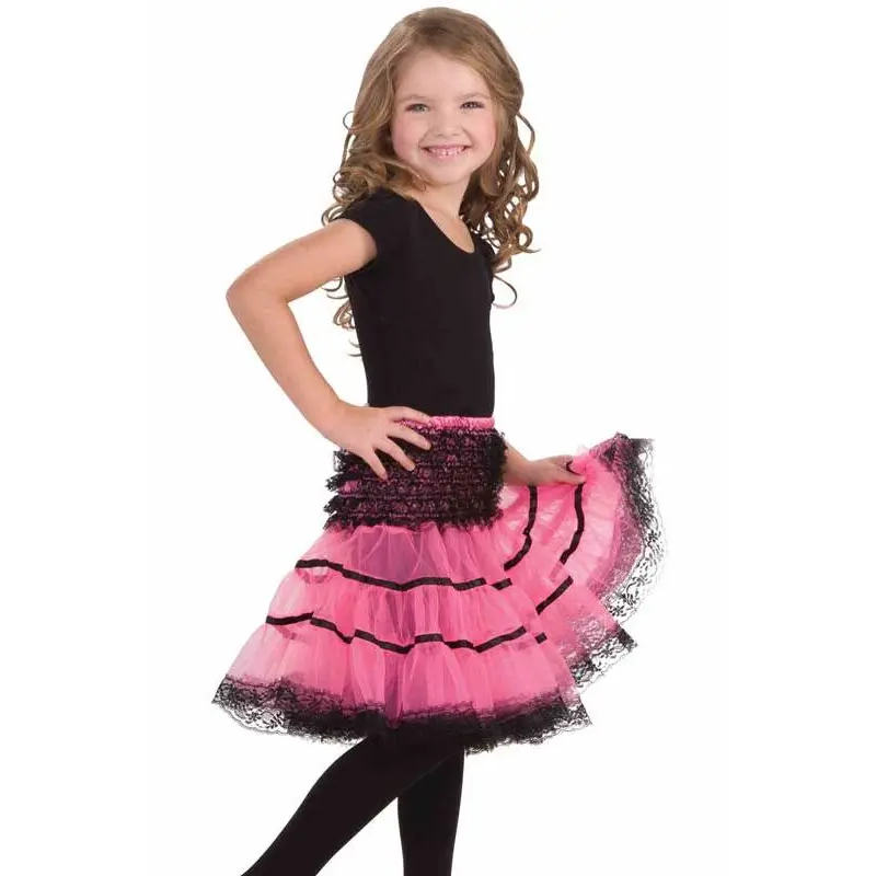 Child Pink and Black Crinoline Slip