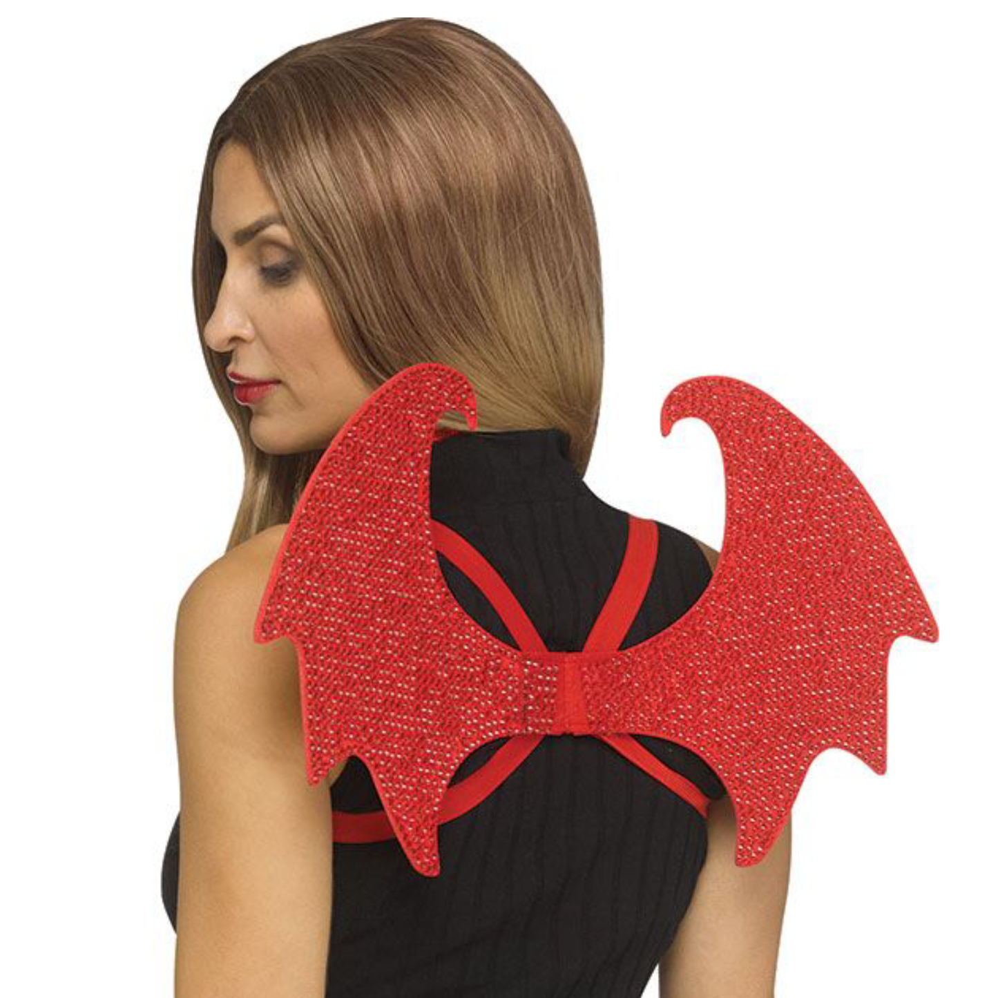 Rhinestone Diva Devil Wings - Red