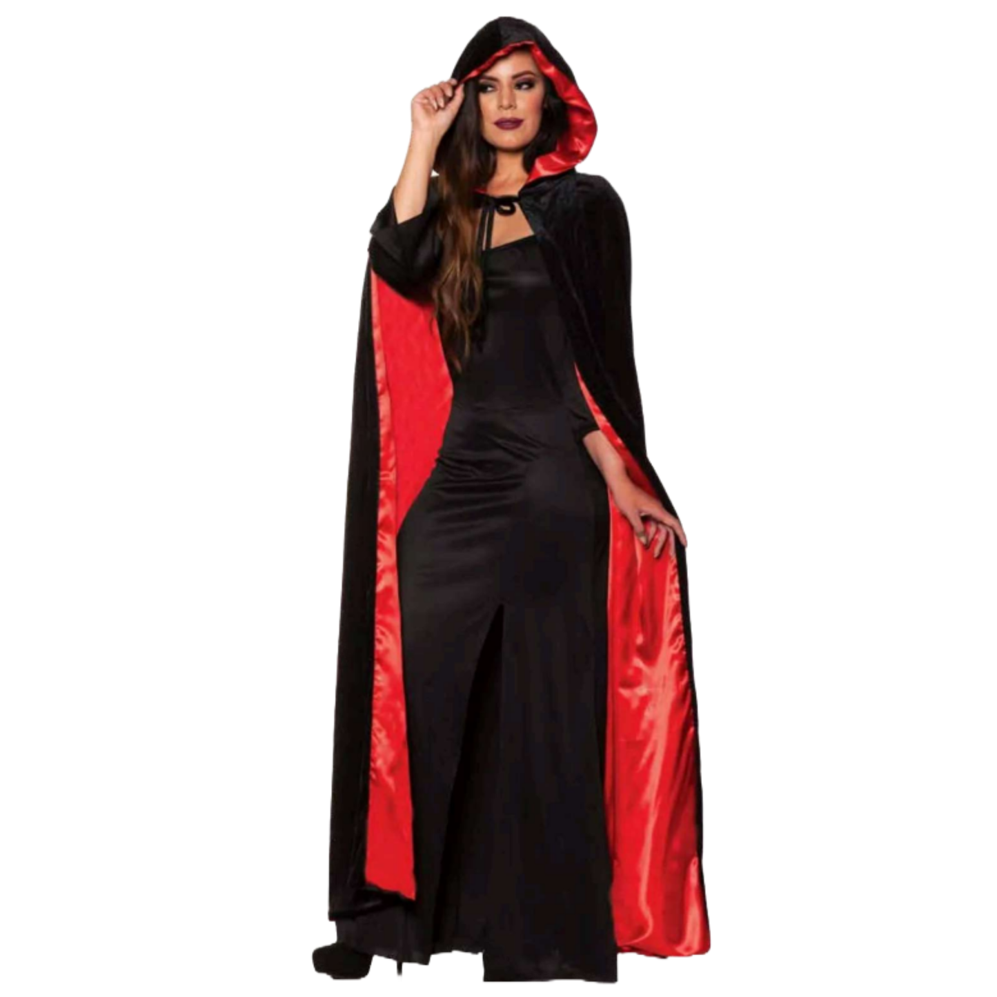 Velvet Hooded Cape with Red Lining