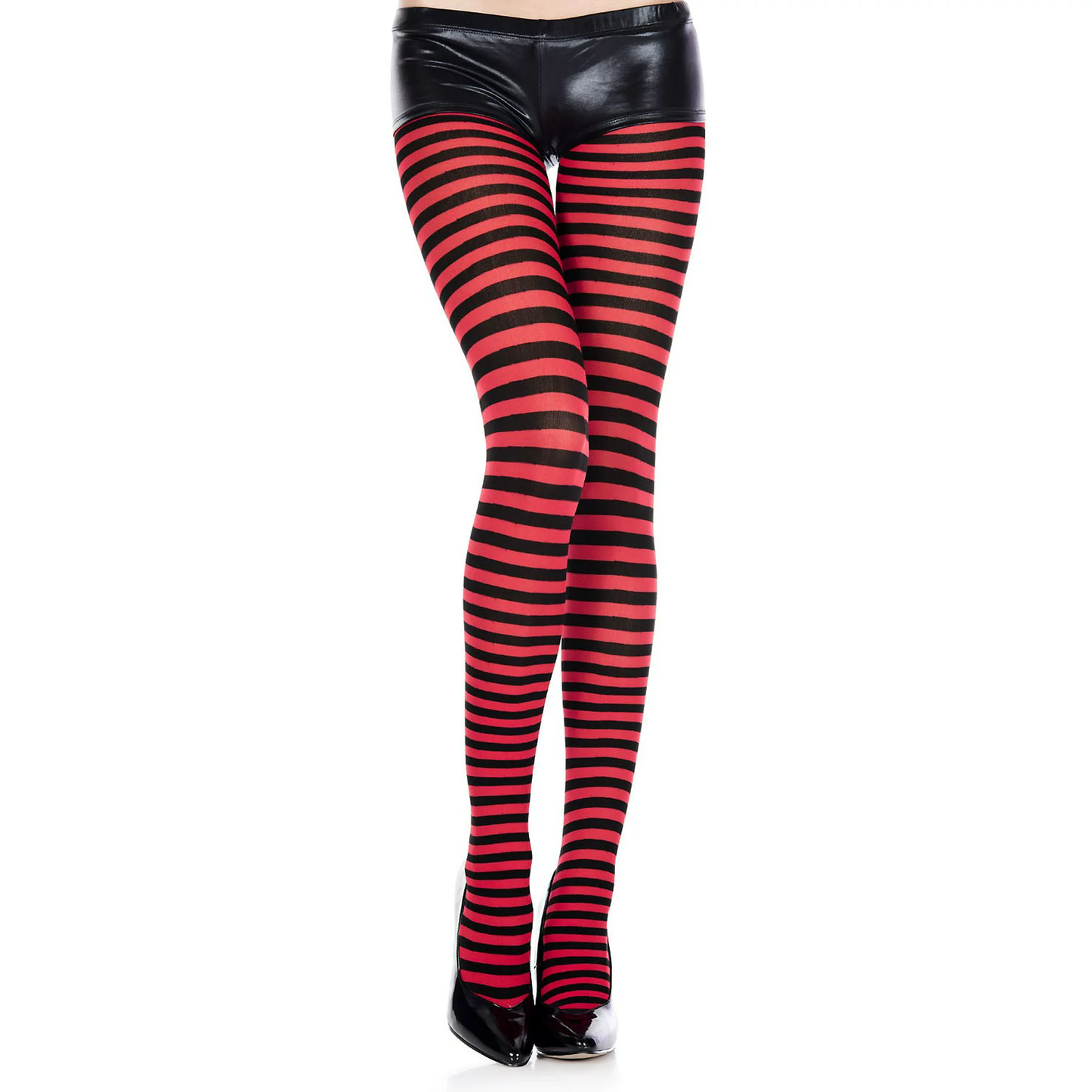 Red and Black Striped Tights