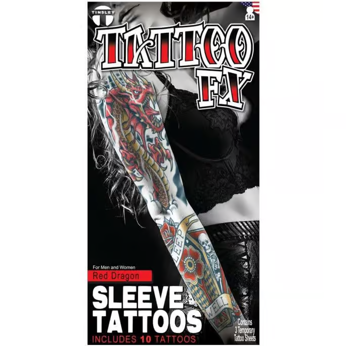 Tinsley Red Dragon Sleeve Tattoo