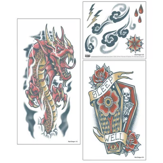Tinsley Red Dragon Sleeve Tattoo