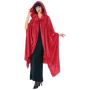 Velvet Hooded Cape Red