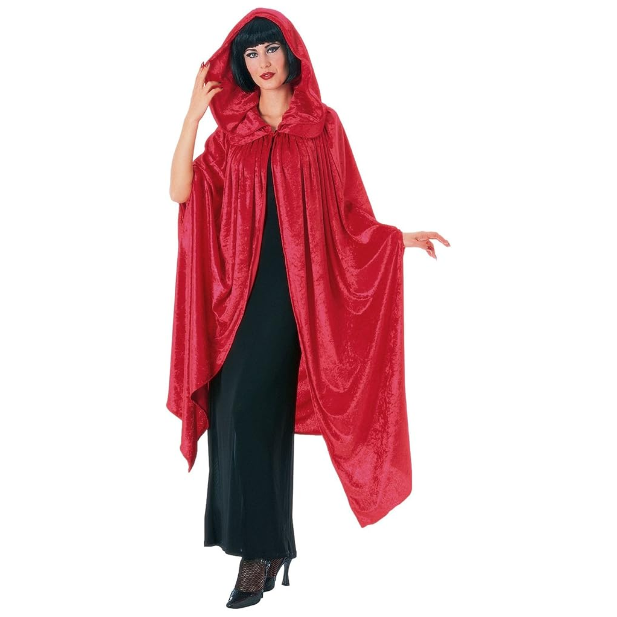 Velvet Hooded Cape Red