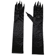 Rhinestone Claw Gloves Black