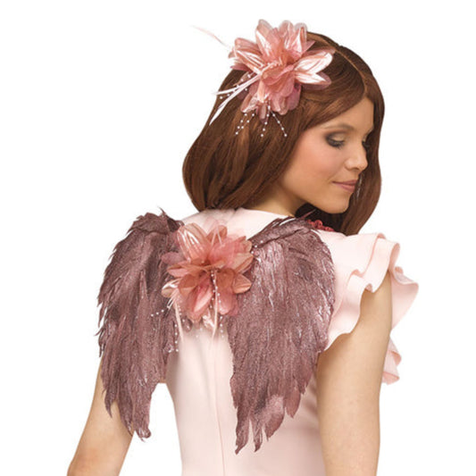 Rose Gold Feather Wings Set