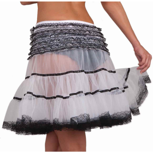 Short Black and White Crinoline Slip