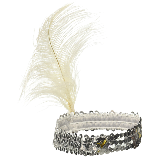 Sequin Flapper Headband - Silver