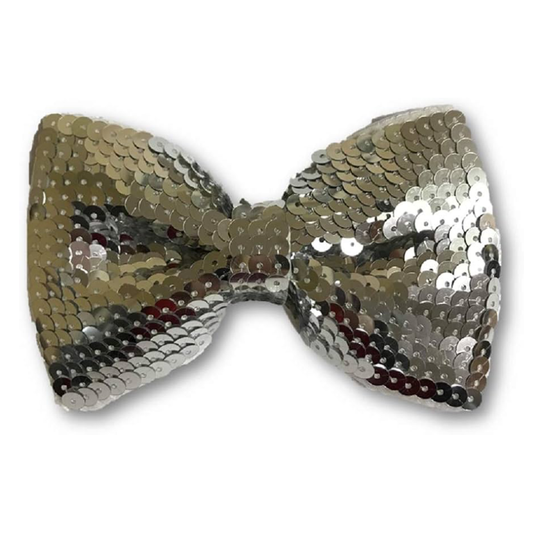 Silver Sequin Bowtie