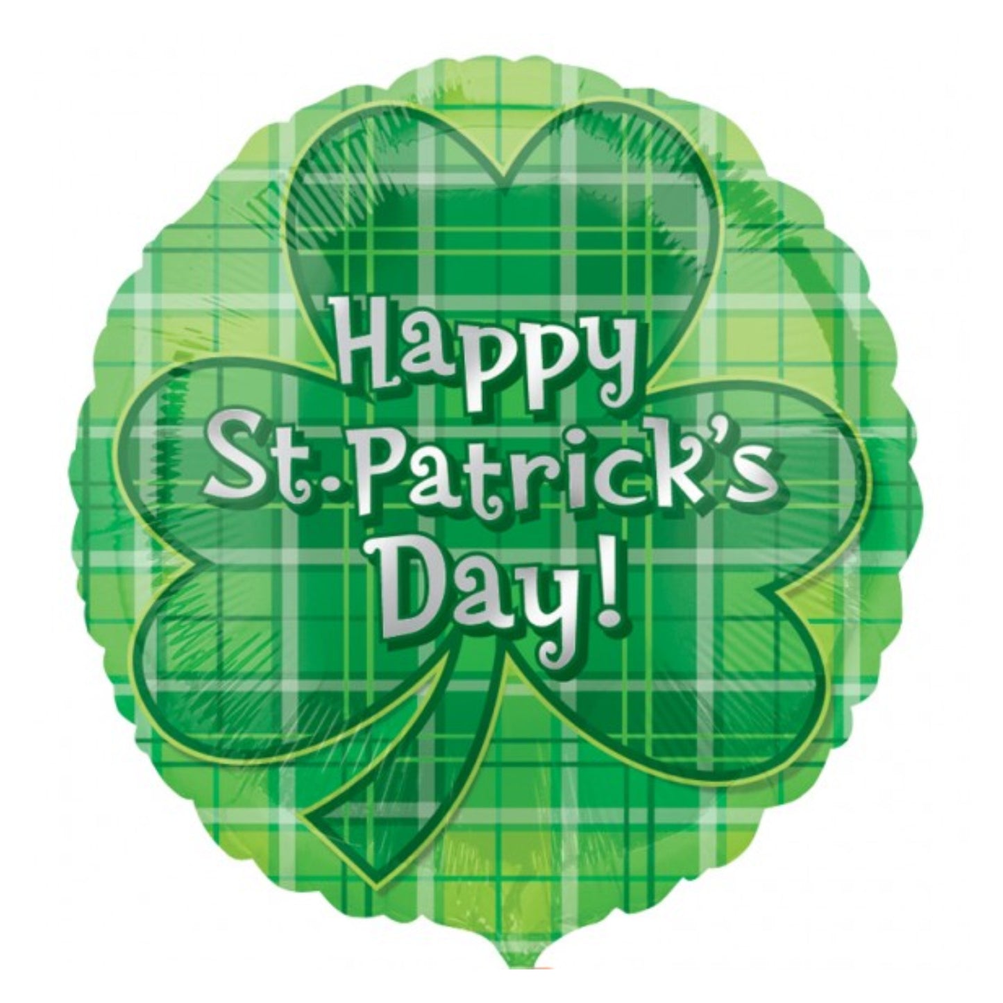 St Patrick's Day Plaid Clover Balloon