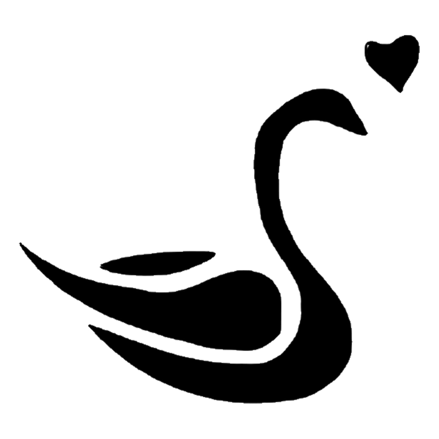 Swan with Heart Stencil