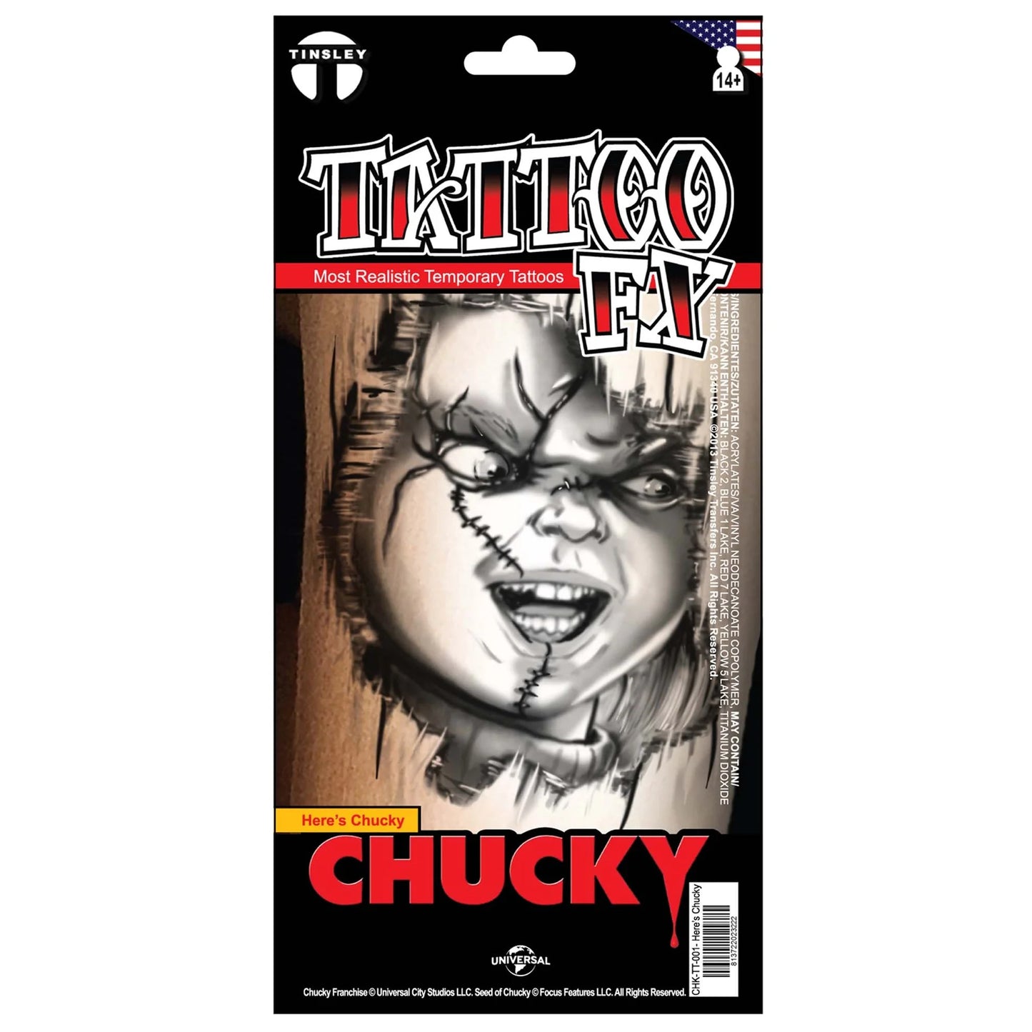 Tinsley Here's Chucky Tattoo