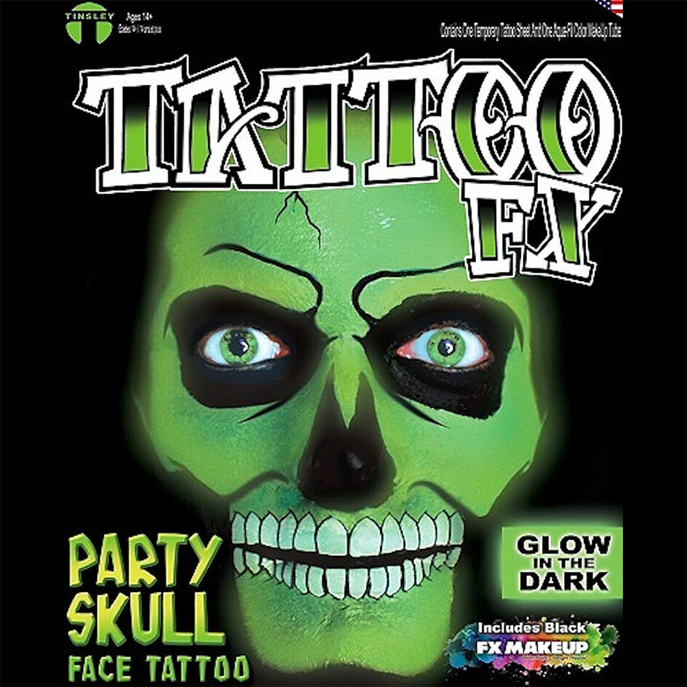 Tinsley Glow Skull Tattoo