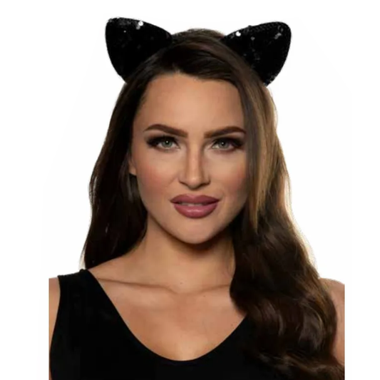 Black Sequin Cat Ears