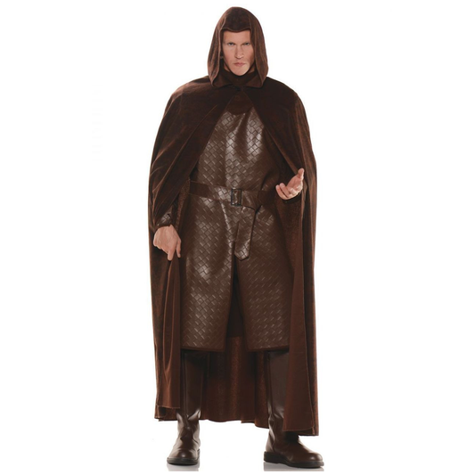 Deluxe Brown Hooded Cape