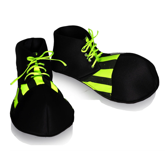 Neon Black and Yellow Clown Shoes