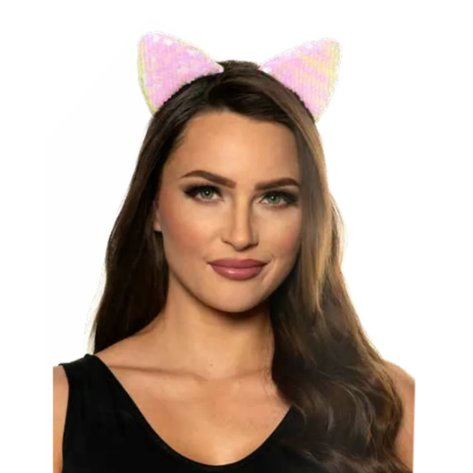 Pink Sequin Cat Ears