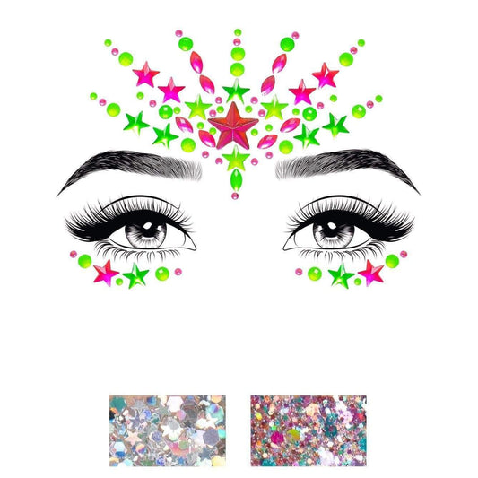 Vibe Neon Black Light Face Jewels