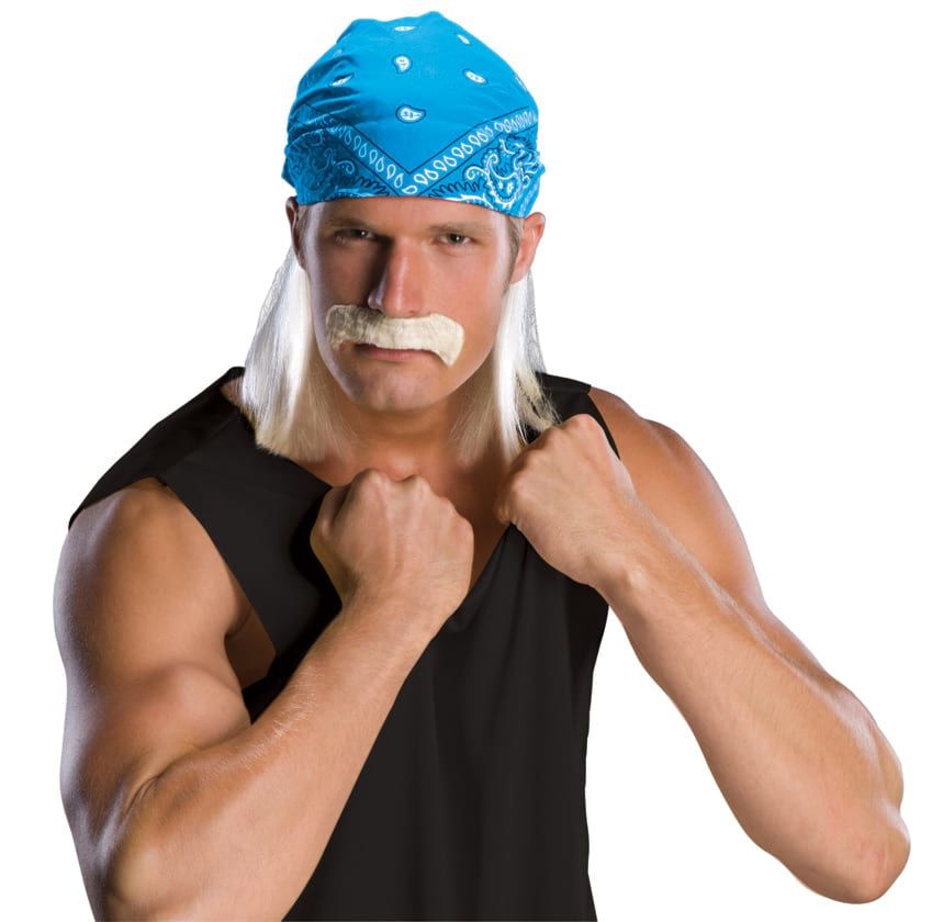 Wrestling Star Wig and Moustache