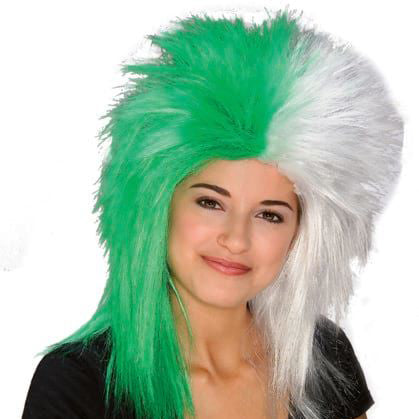 Sports Fanatic Wig Green and White