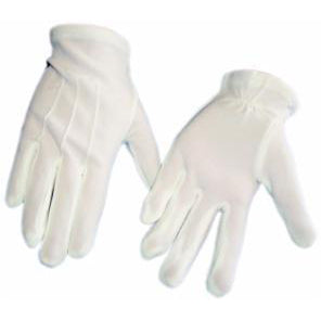 Mens White Nylon Gloves