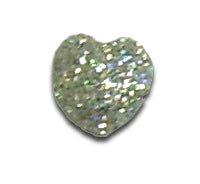 T-6 Glitter Silver Small Heart Nose Tip