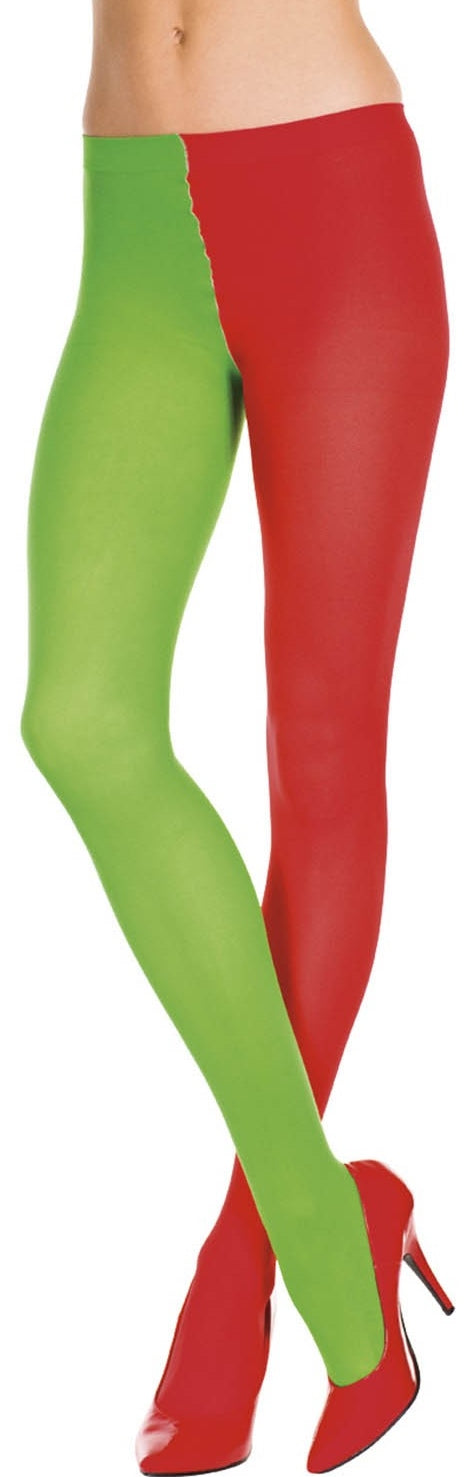 Red and Green Jester Tights