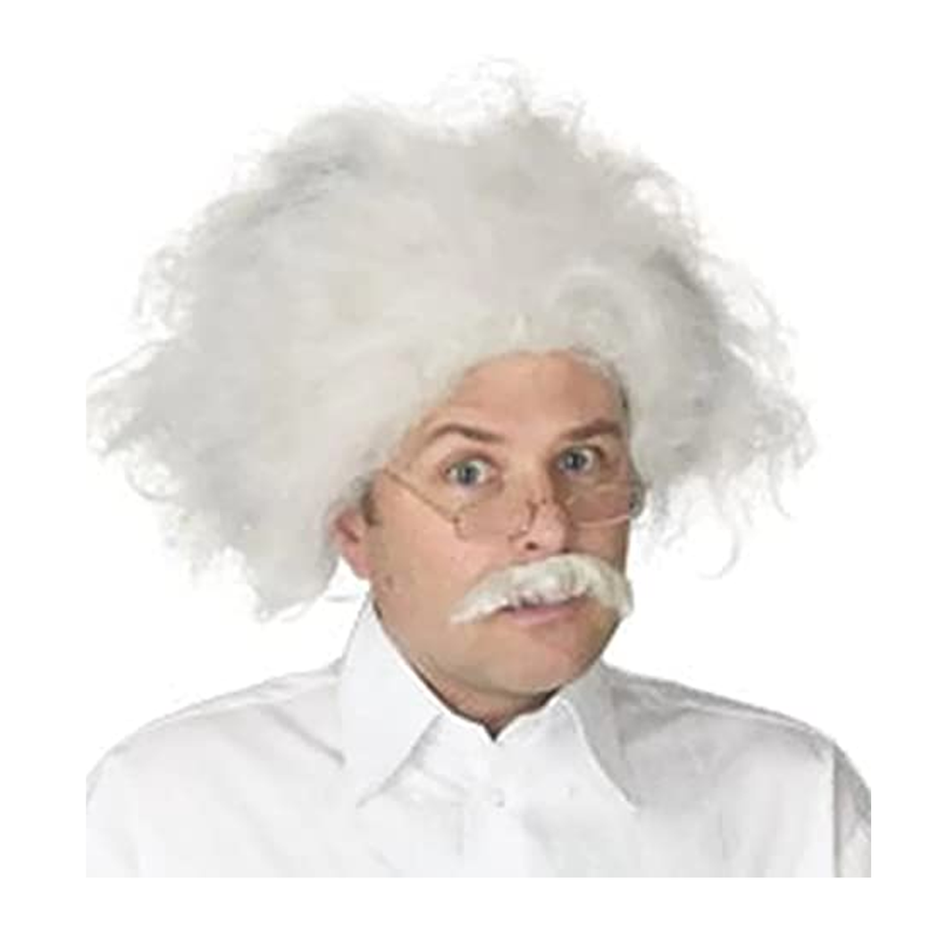 Mad Scientist Wig and Moustache