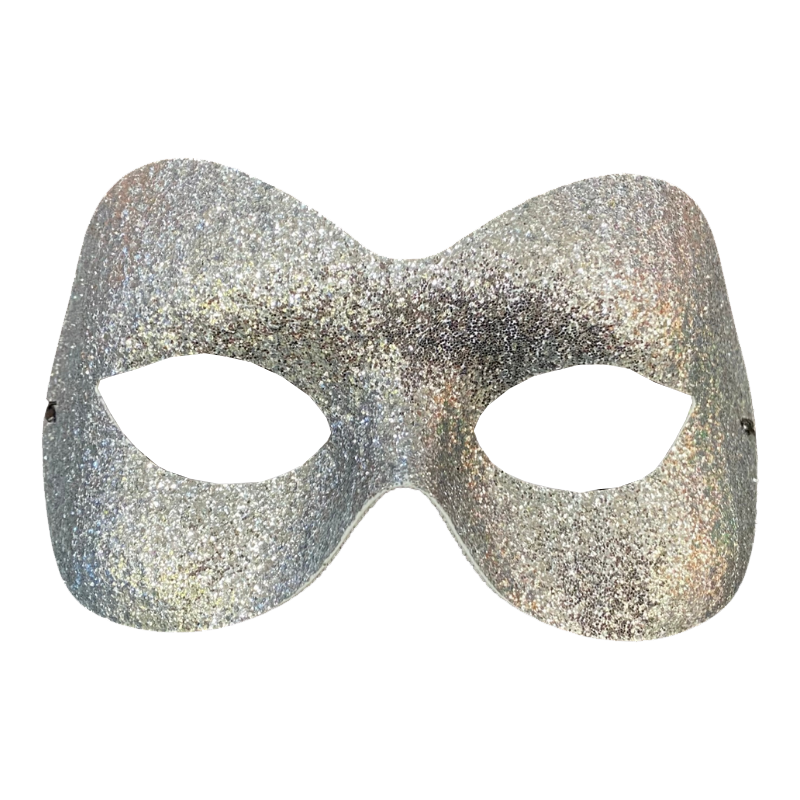 Glitter Venetian Masquerade Mask - Silver