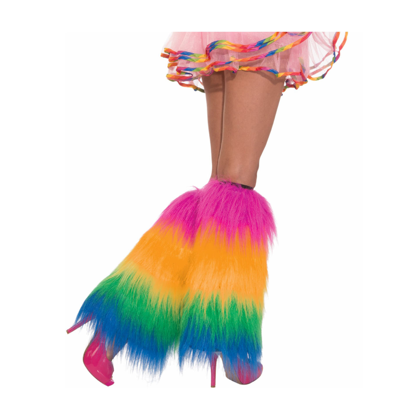 Rainbow Fluffy Legwarmer