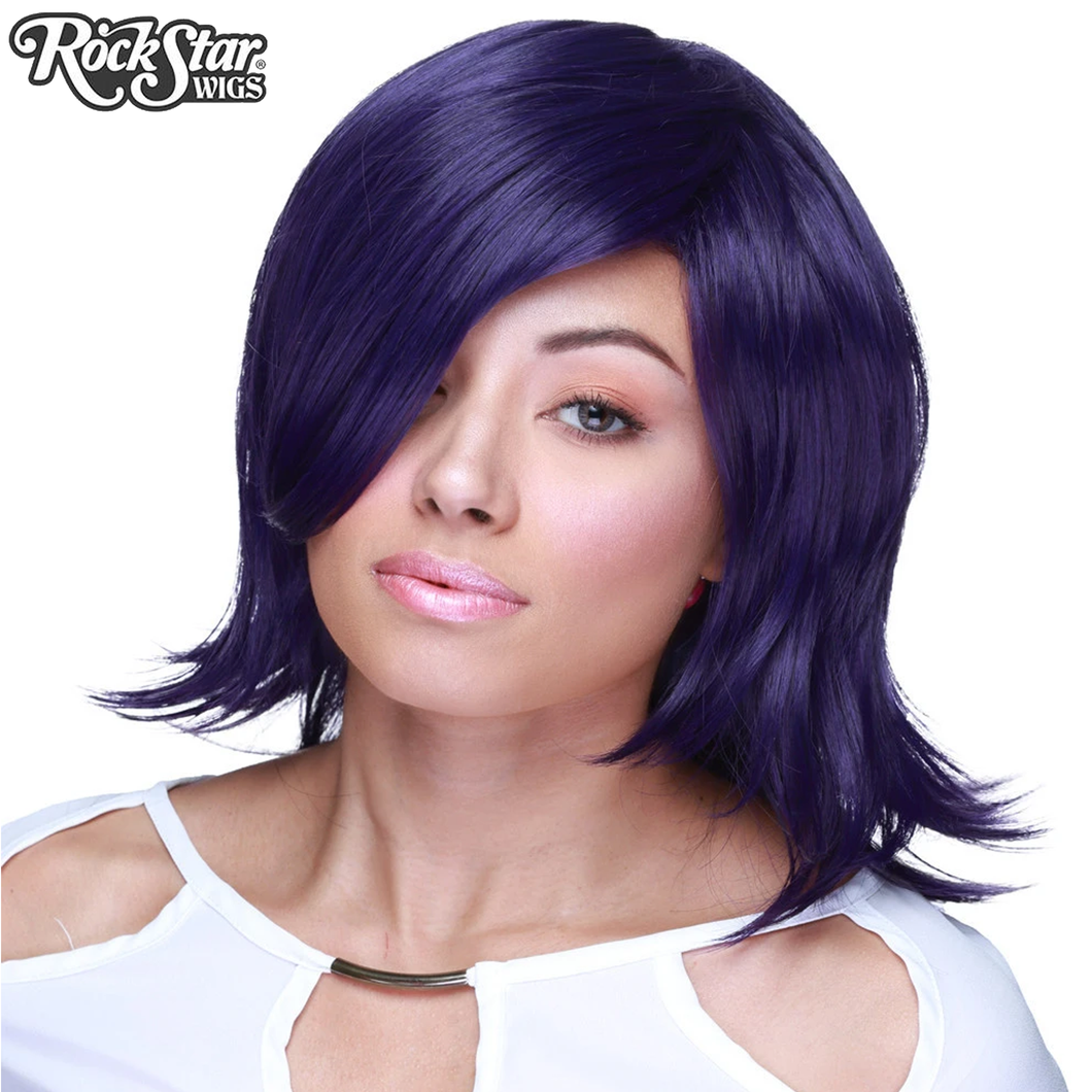 Boy Cut Shag Purple Black Wig