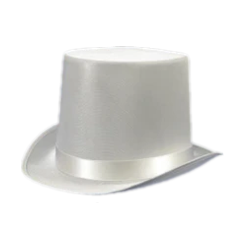 Satin Lincoln Top Hat White