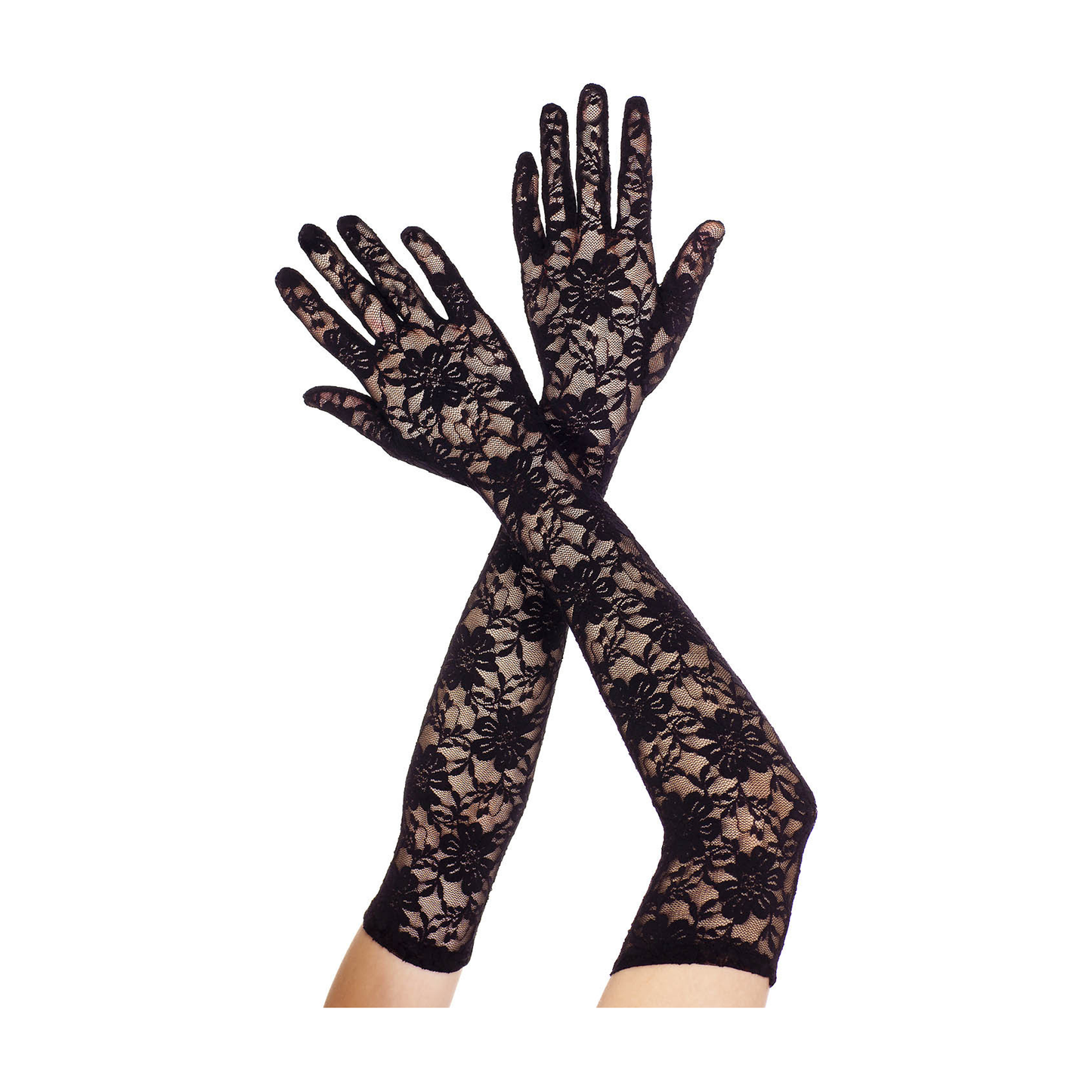 XL Lace Gloves Black